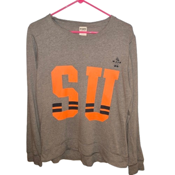 Pink By Victoria's Secret X 5th & Ocean Syracuse University SU Long Sleeved Top - Picture 1 of 7